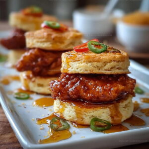 Southern Style Hot Honey Chicken Biscuits Recipe