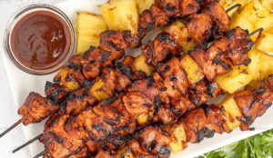 BBQ Chicken Bacon Pineapple Kabobs Recipe