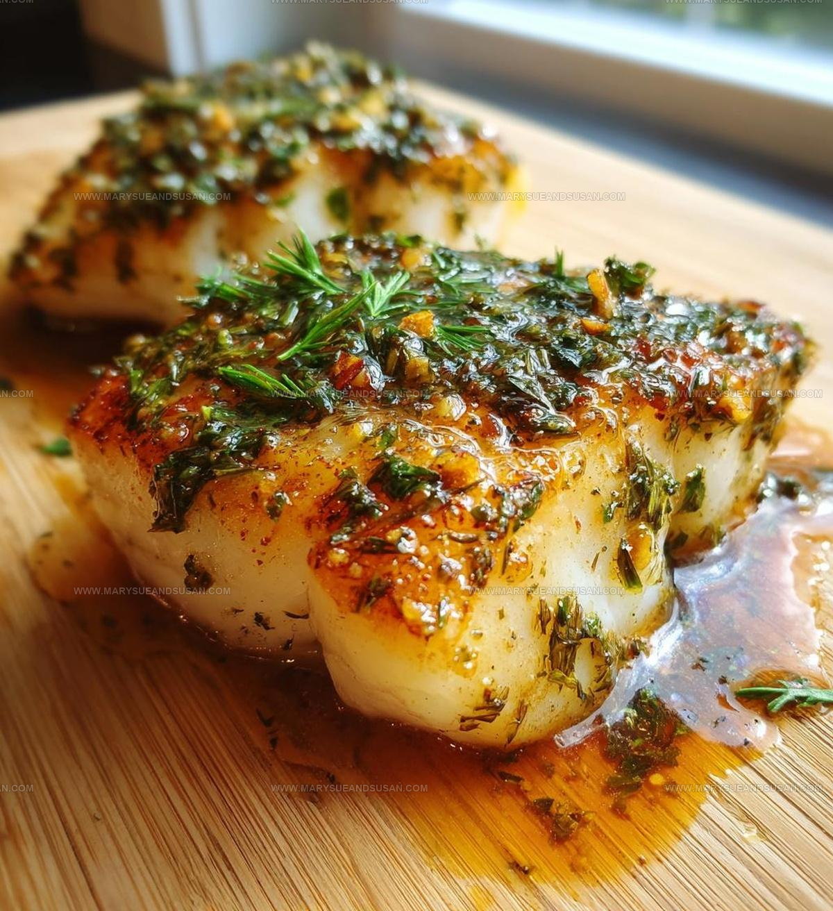 Golden Seared Cod With Herb Butter Sauce Recipe