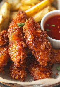 Spicy Glazed Hot Honey Chicken Tenders Recipe