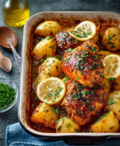 Lemon Garlic Chicken Potatoes Recipe