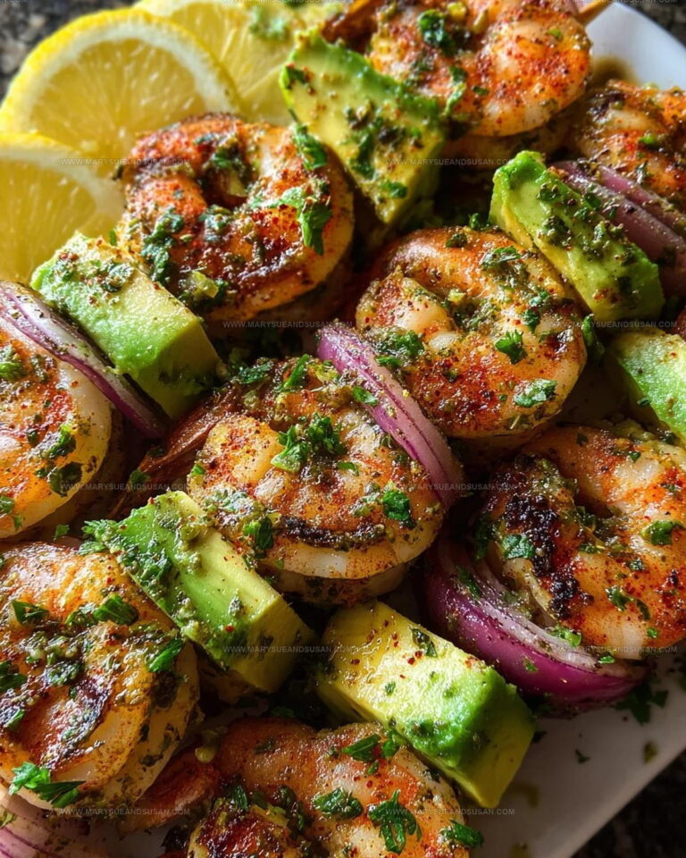 Garlic Shrimp Avocado Skewers Recipe