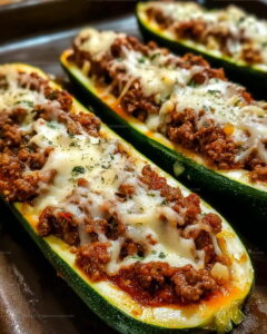 Low-Carb Ground Beef Zucchini Boats Recipe