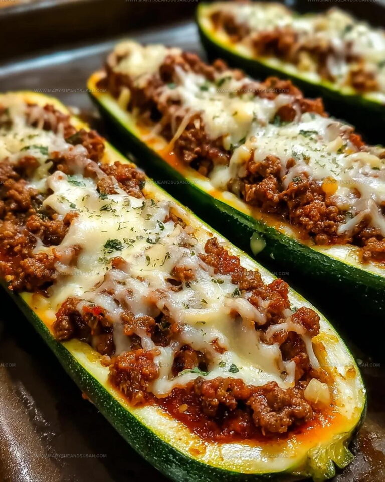 Low-Carb Ground Beef Zucchini Boats Recipe