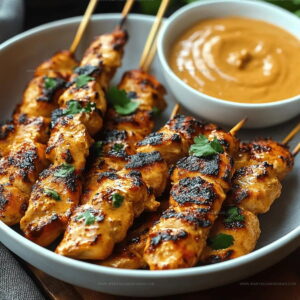 Juicy Chicken Satay with Peanut Sauce Recipe