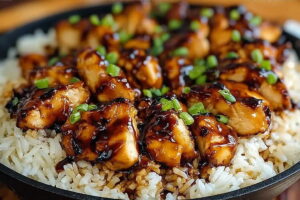 Sweet Savory Honey BBQ Chicken Rice Recipe
