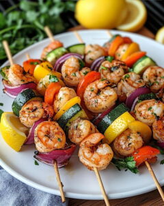 Grilled Lemon Herb Shrimp Skewers Recipe
