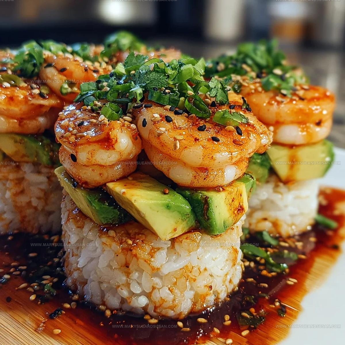 Party-Style Spicy Shrimp Sushi Stacks Recipe