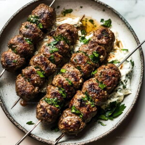 Middle Eastern Beef Kofta Kebabs with Tzatziki Recipe