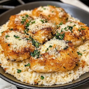 Crispy Garlic Parmesan Chicken And Rice Recipe