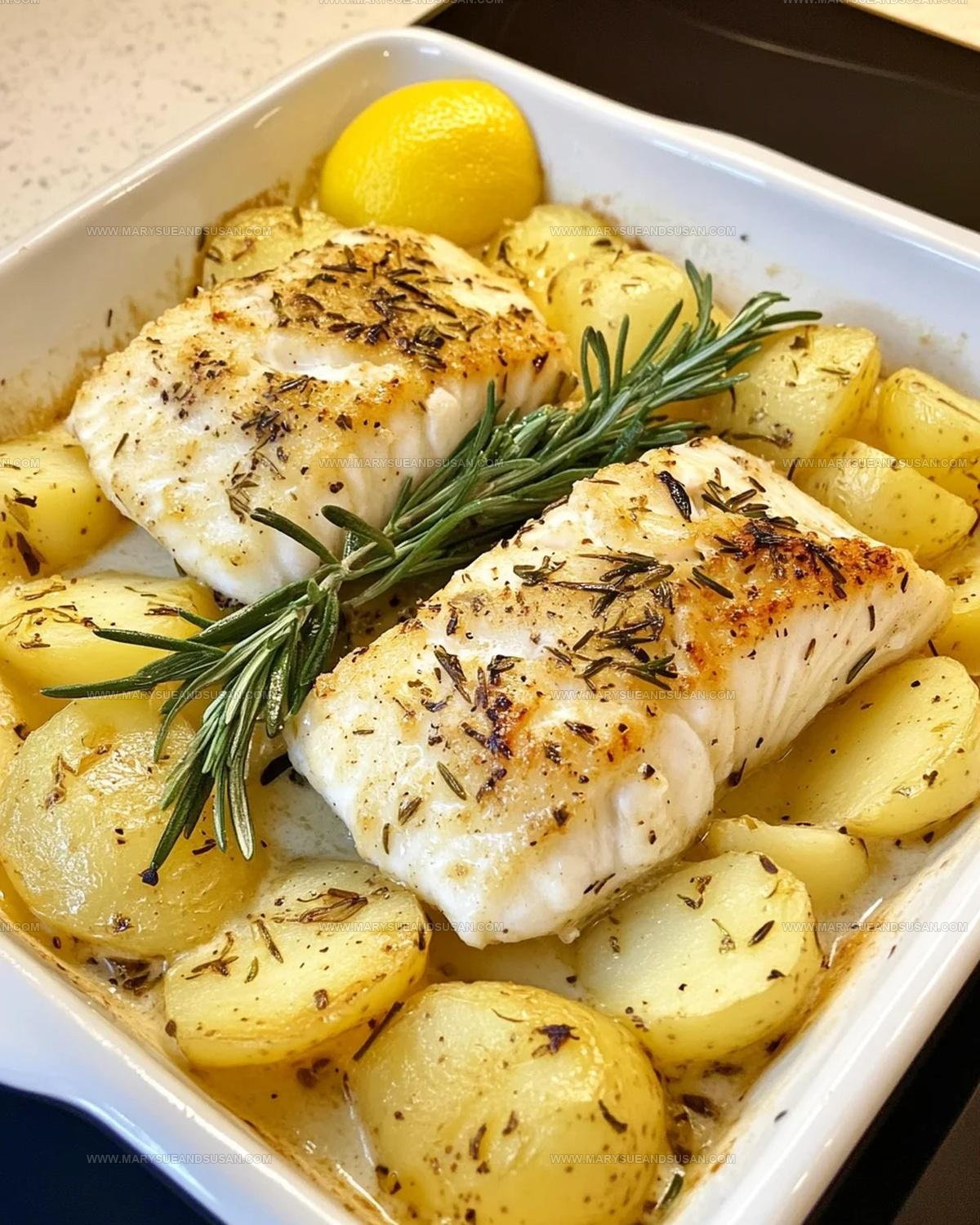 Creamy Baked Rosemary Cod Potatoes Recipe