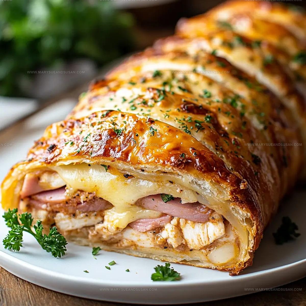 Baked Chicken Cordon Bleu Stromboli Recipe