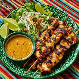 Indonesian Chicken Satay With Peanut Sauce Recipe