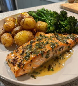 Lemon Butter Salmon With Crispy Potatoes Recipe
