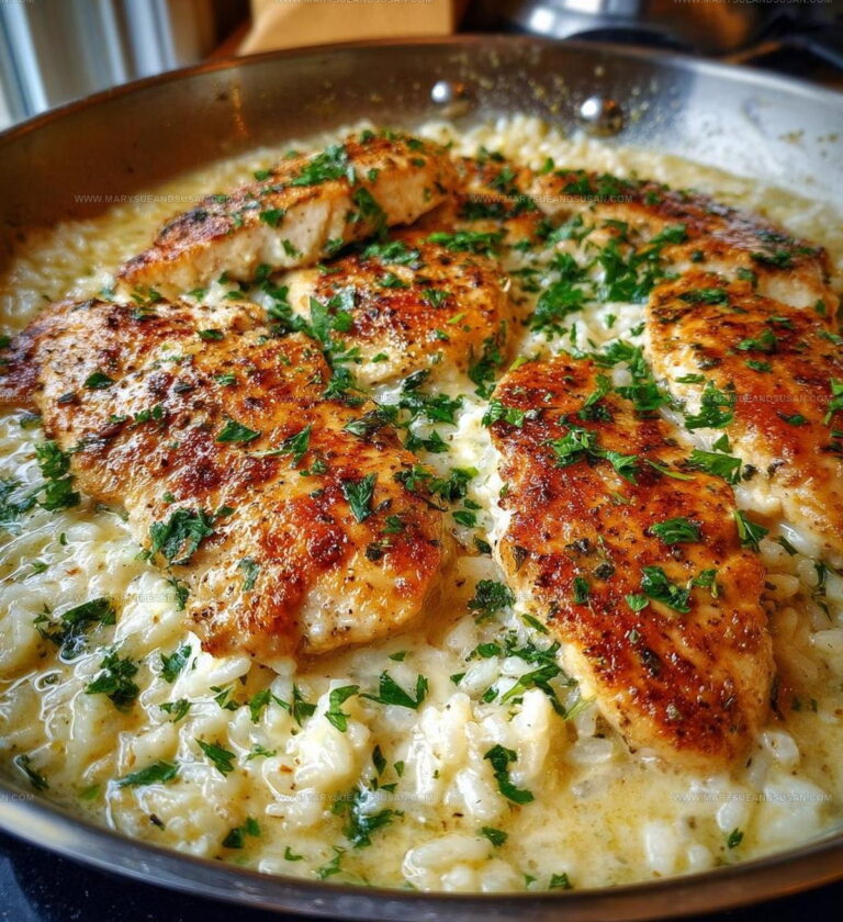 One Pan Creamy Parmesan Chicken Rice Recipe