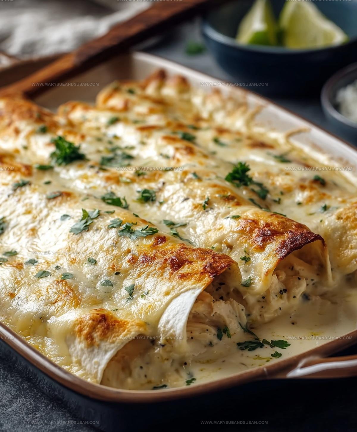 Creamy Tex-Mex White Chicken Enchiladas Recipe