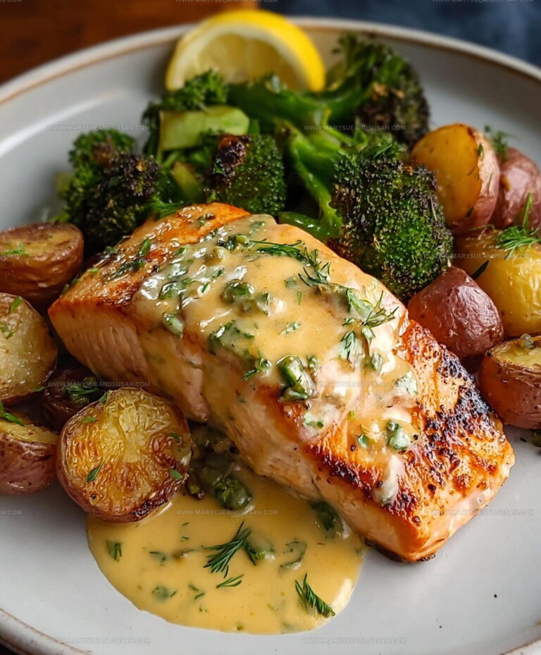 Lemon Butter Salmon Crispy Potatoes Broccoli Recipe