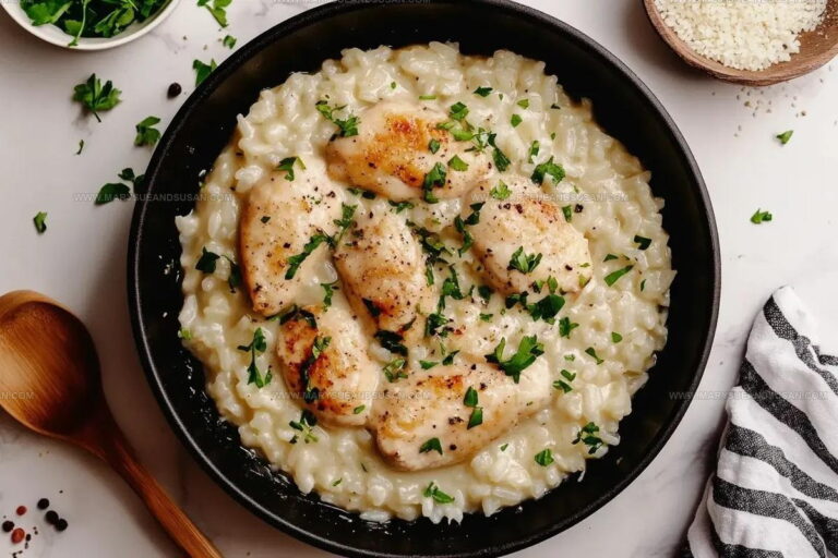 One Pan Creamy Parmesan Chicken And Rice Recipe
