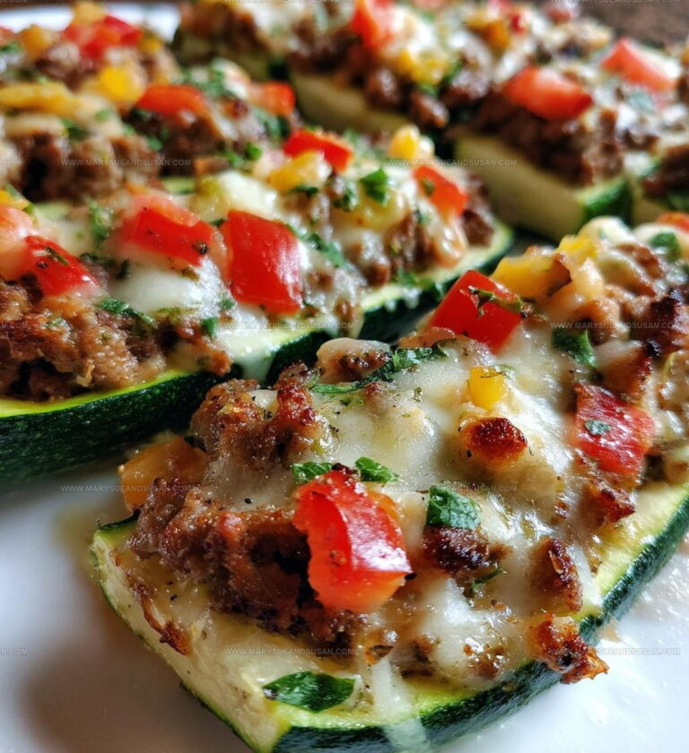 Low Carb Ground Beef Zucchini Boats Recipe
