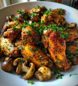 Chicken Wings With Mushrooms Recipe
