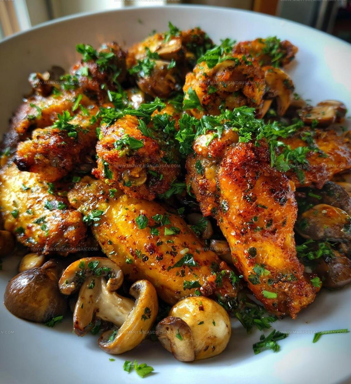 Chicken Wings With Mushrooms Recipe
