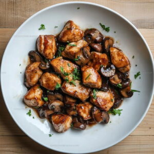 One Pan Diced Chicken And Mushrooms Recipe