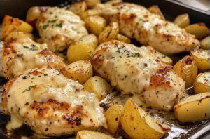 Rustic Garlic Parmesan Chicken Potatoes Recipe