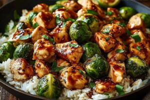 Sweet Chili Chicken And Brussels Sprouts Recipe