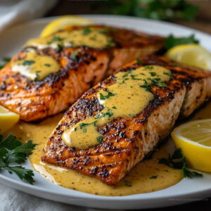 Easy Blackened Salmon With Creamy Dijon Sauce Recipe