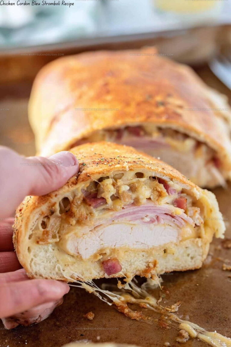 Crispy Baked Chicken Cordon Bleu Stromboli Recipe