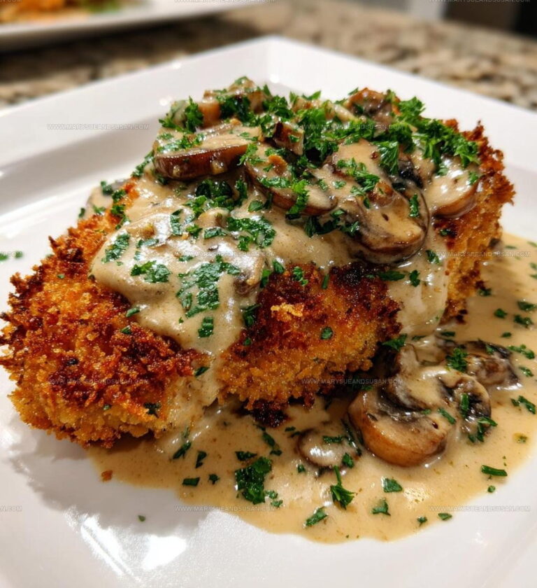 Golden Crispy Chicken With Parmesan Mushroom Sauce Recipe
