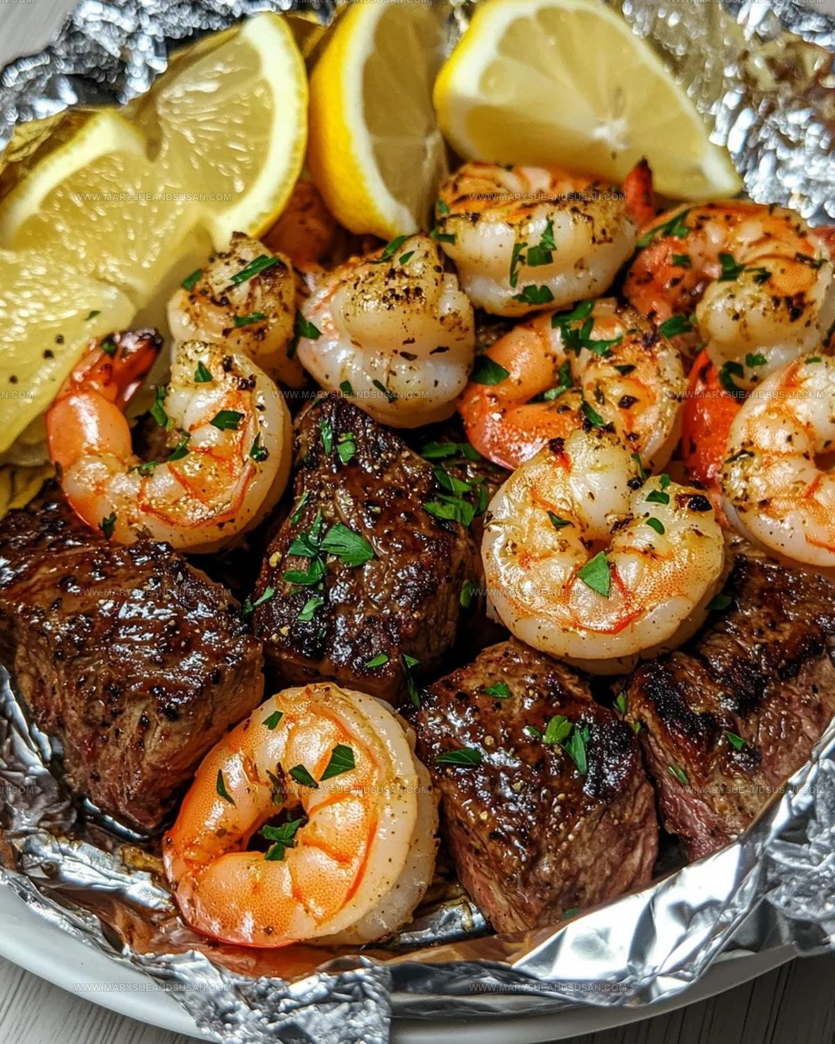 Steak and Shrimp Foil Packets Recipe