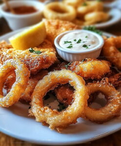 Crispy Battered Cod Onion Rings Recipe