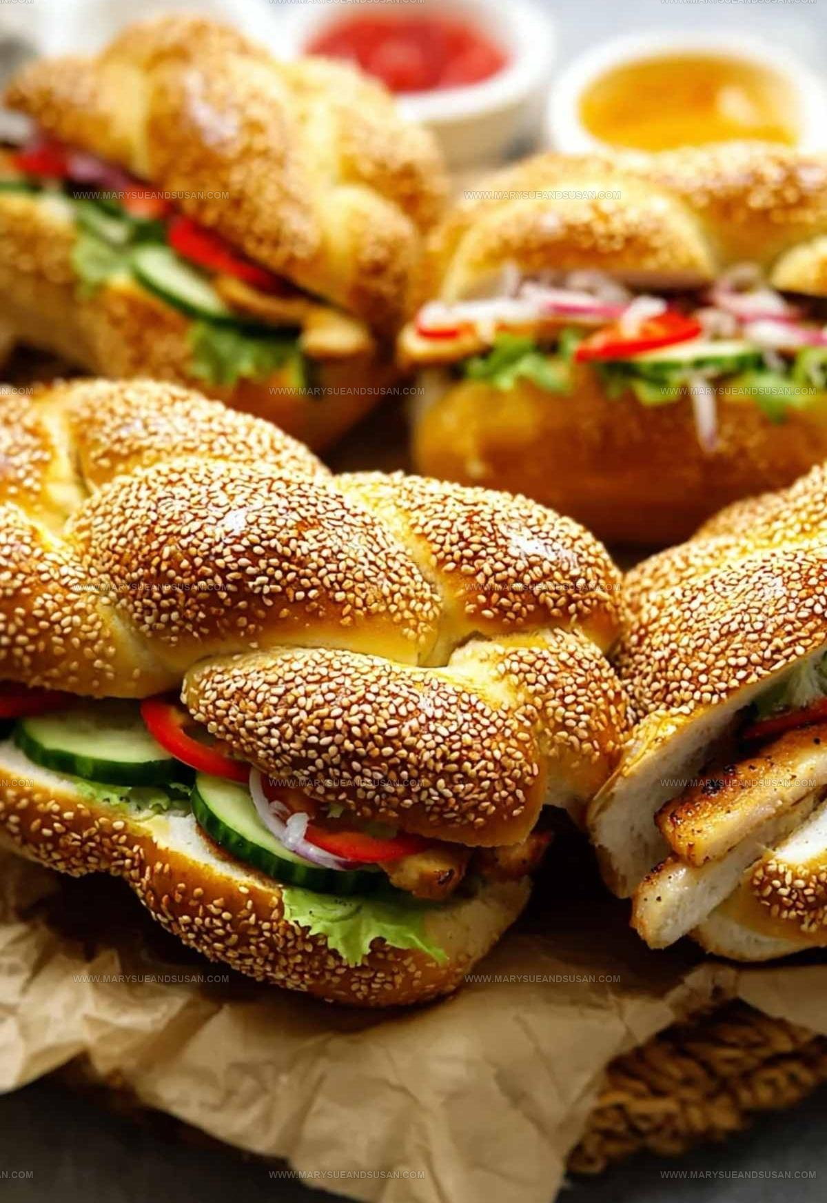 Soft Braided Sesame Chicken Bread Recipe