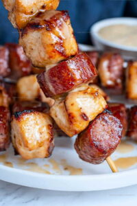 Honey Mustard Chicken Sausage Skewers Recipe