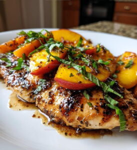 Peach Basil Balsamic Chicken Recipe
