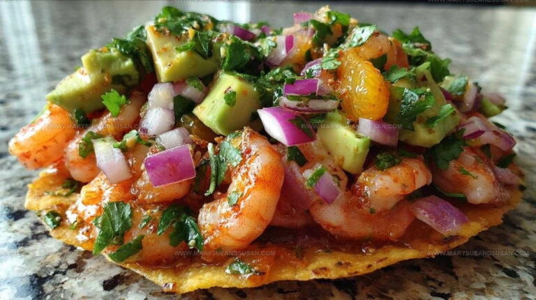 Spicy Shrimp Avocado Ceviche Tostadas Recipe
