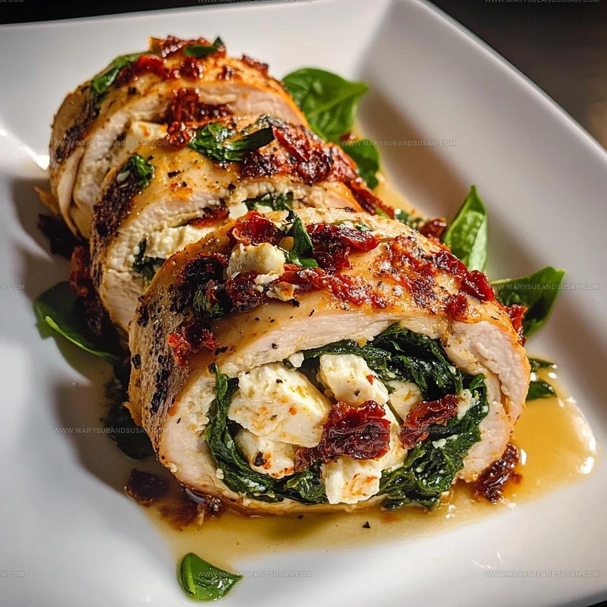 Rolled Up Chicken With Feta Spinach And Sun Dried Tomatoes Recipe