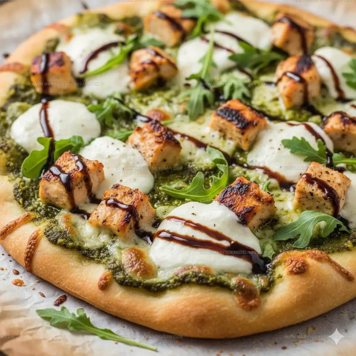 Oven Baked Pesto Chicken Flatbread Recipe