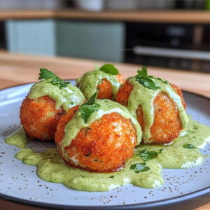 Salmon Balls with Creamy Avocado Sauce Recipe