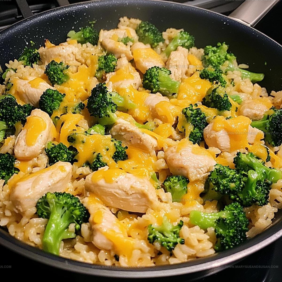 One Pan Cheesy Chicken And Broccoli Rice Recipe