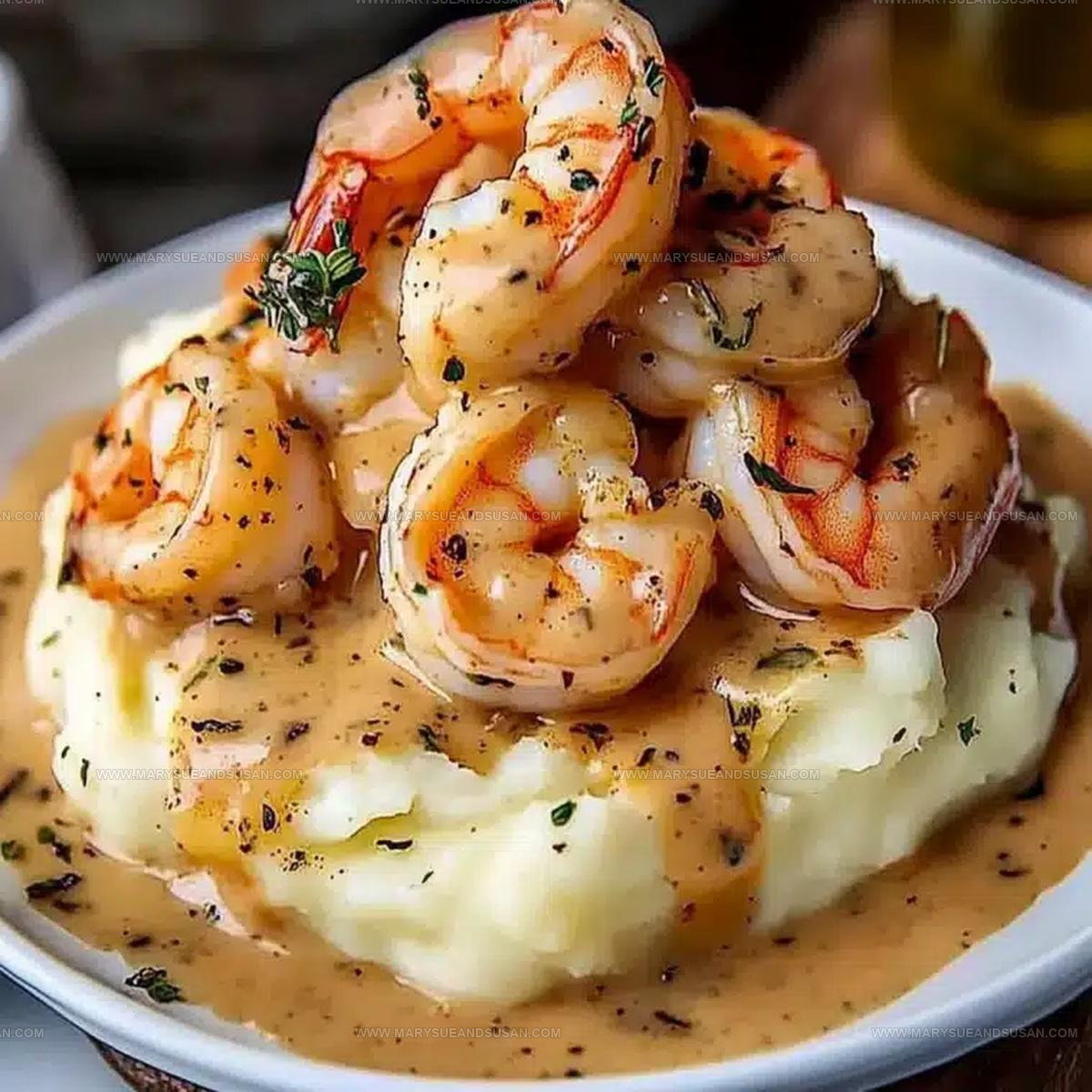 Garlic Shrimp Over Mashed Potatoes Recipe