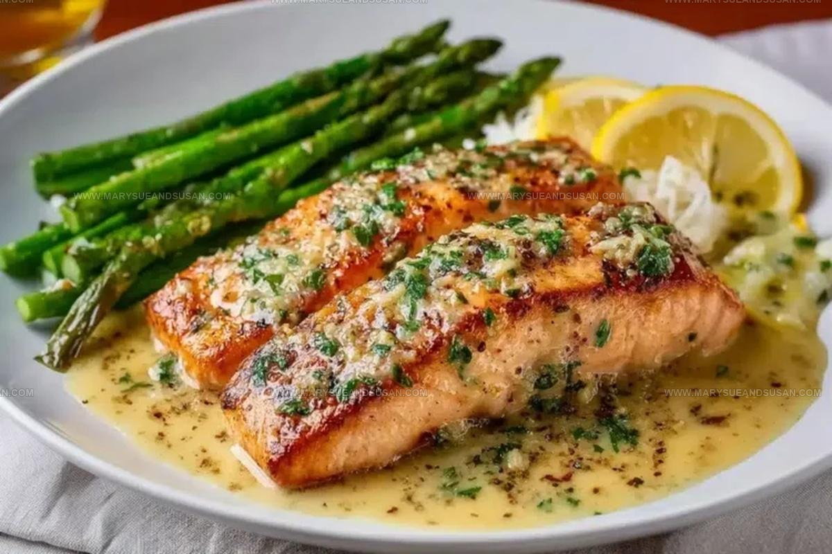 Salmon with Garlic Lemon Butter Sauce Recipe