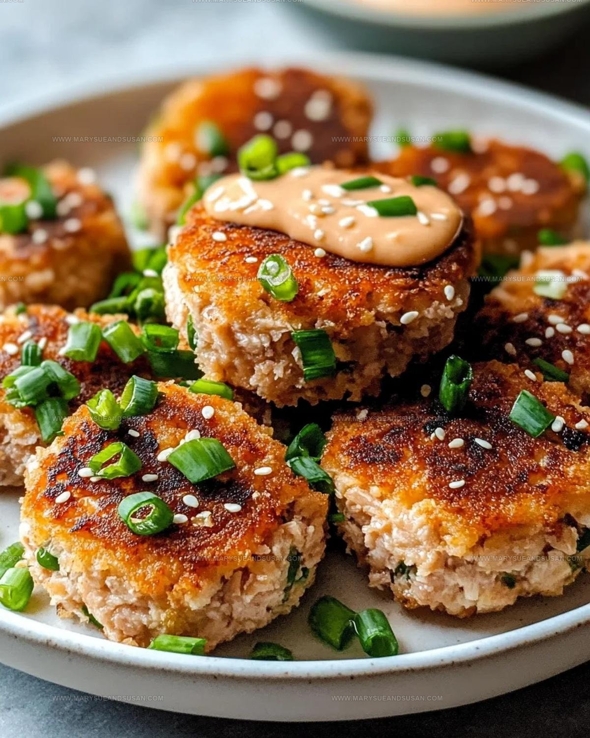 Pan Seared Asian Tuna Cakes Spicy Mayo Recipe