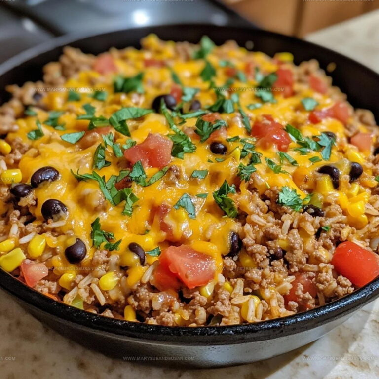 One Pan Cheesy Taco Ground Beef Skillet Recipe
