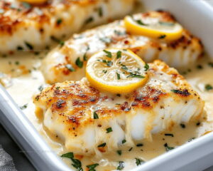 Oven-Baked Cod Coconut Lemon Cream Sauce Recipe