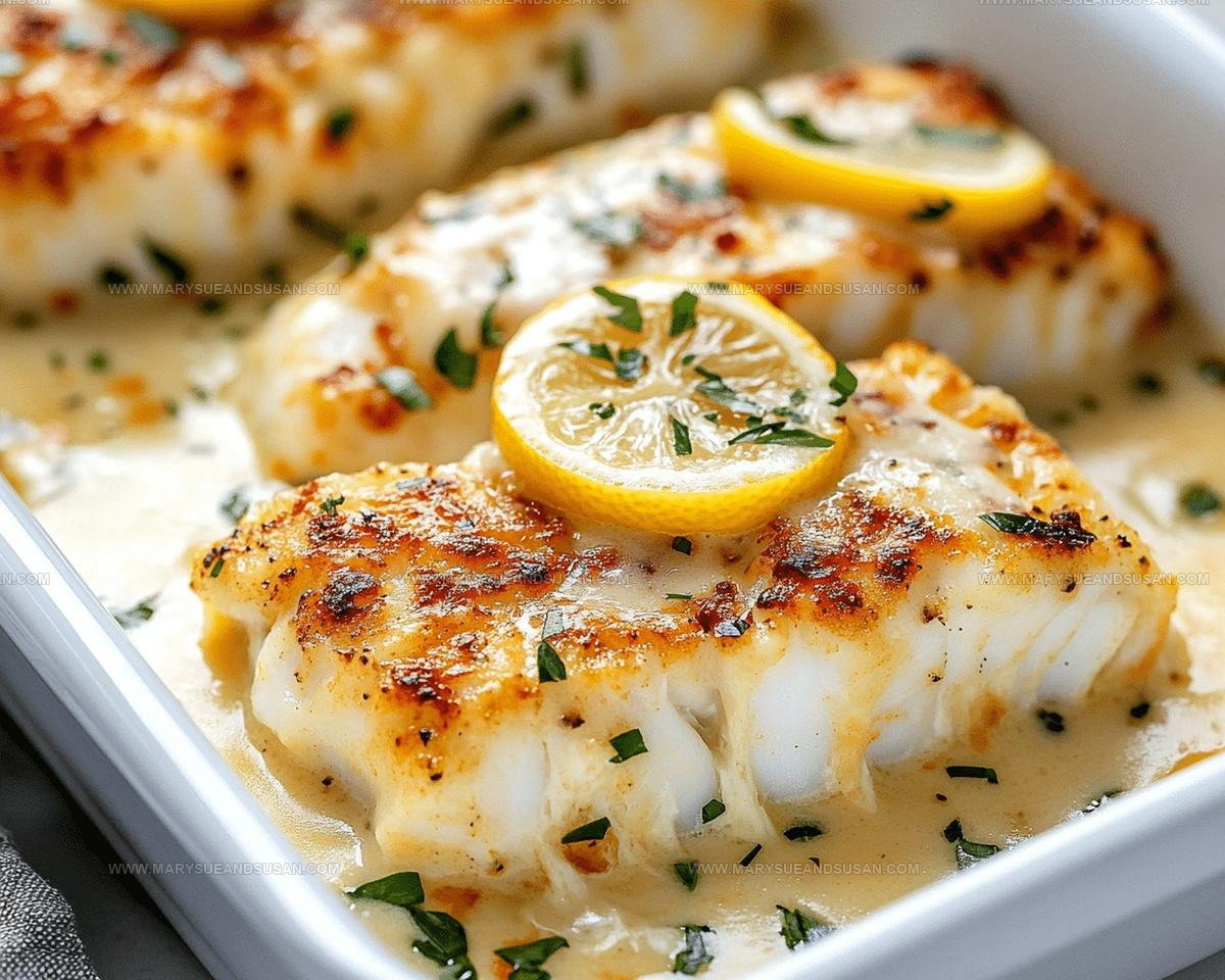 Oven-Baked Cod Coconut Lemon Cream Sauce Recipe