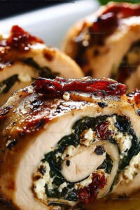 Rolled Chicken with Spinach and Feta Recipe