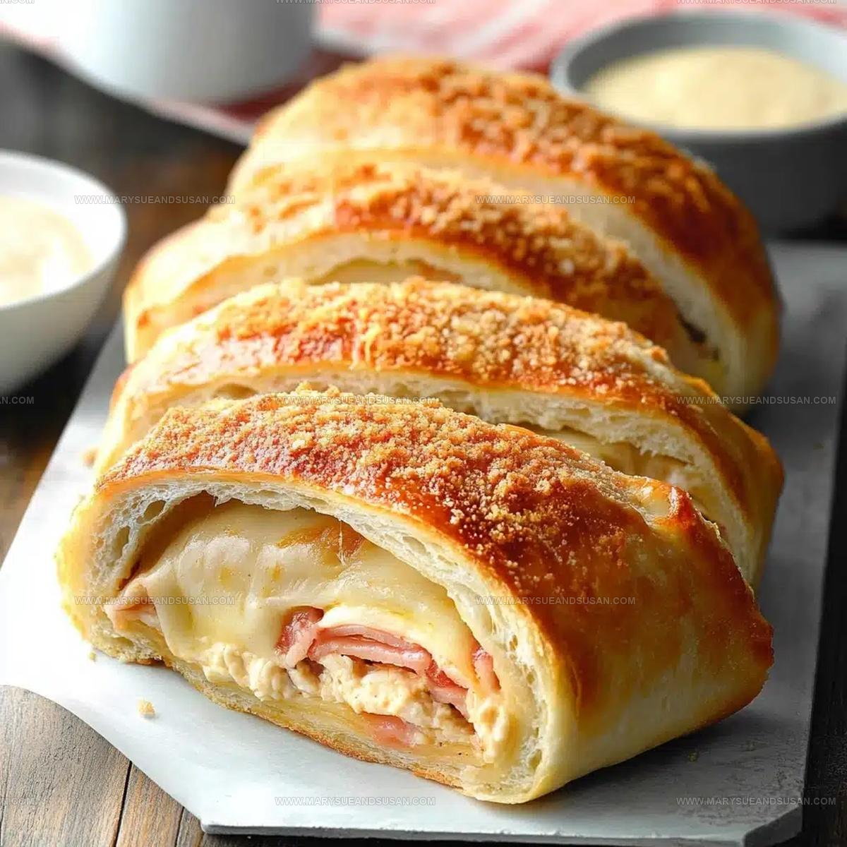 Stuffed Chicken Cordon Bleu Stromboli Roll Recipe