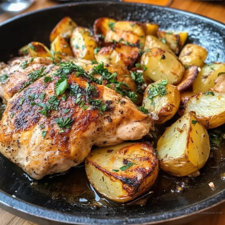 One Pan Garlic Parmesan Chicken And Potatoes Recipe